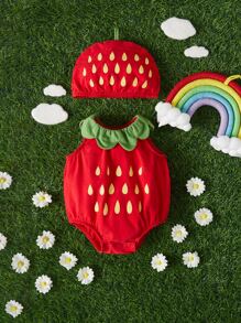SHEIN Baby Strawberry Design  Set - Multicolor - View 1