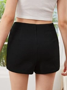 SHEIN Teen Girl Split Hem Skort - Black - View 2