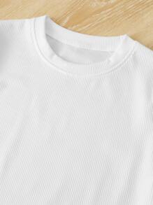 Chicas Camiseta unicolor & Vestido de tirantes - Blanco y Negro - Ver 3