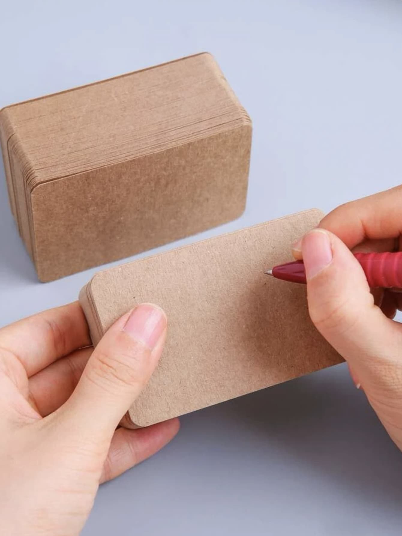 100 cái/hộp Chất rắn Nâu Màu sắc Giấy ghi chú hình chữ nhật , Đơn giản Đa dụng Danh thiếp Cho văn phòng , Danh thiếp , Đơn giản Đa dụng Giấy ghi chú hình chữ nhật Đối với - màu nâu - Xem 6