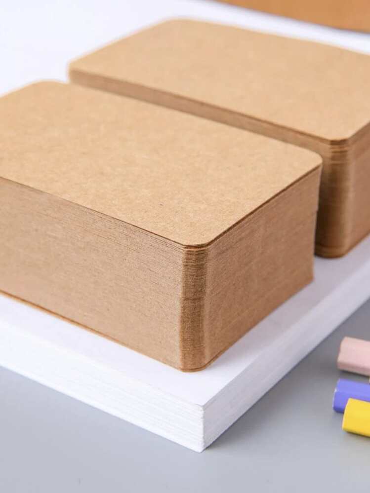 100 cái/hộp Chất rắn Nâu Màu sắc Giấy ghi chú hình chữ nhật , Đơn giản Đa dụng Danh thiếp Cho văn phòng , Danh thiếp , Đơn giản Đa dụng Giấy ghi chú hình chữ nhật Đối với - màu nâu - Xem 4