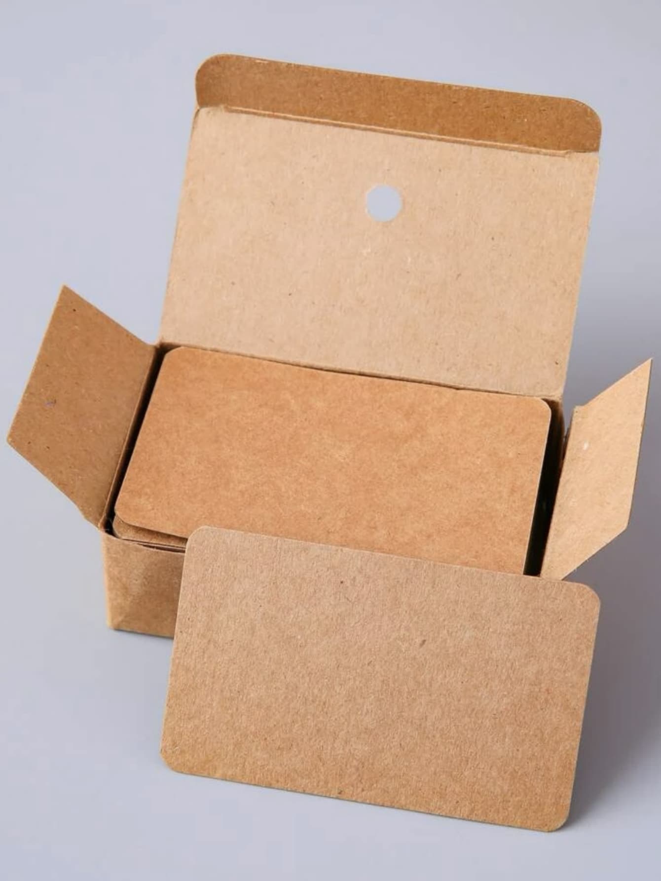 100 cái/hộp Chất rắn Nâu Màu sắc Giấy ghi chú hình chữ nhật , Đơn giản Đa dụng Danh thiếp Cho văn phòng , Danh thiếp , Đơn giản Đa dụng Giấy ghi chú hình chữ nhật Đối với - màu nâu - Xem 5