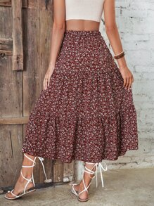 Breezaya Váy Maxi Ren Hoa Ditsy Burgundy Trang Phục Đi Biển Cho Nữ - Màu Đỏ Sâu - Xem 2