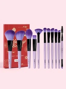 Set de 11 brochas de maquillaje, set de brochas, kit de brochas de maquillaje, set de brochas de maquillaje, set de maquillaje completo, set de brochas de maquillaje, kit de maquillaje completo, set de brochas, set de brochas de maquillaje, set de regalo de maquillaje, set - Morado Violeta - Ver 1