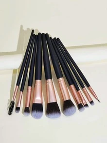 10 piezas Juego de brochas de maquillaje, Juego de brochas, Kit de brochas de maquillaje, Juego de brochas de maquillaje, Juego de maquillaje completo, Juego de brochas de maquillaje, Kit de maquillaje completo, Juego de brochas, Juego de brochas de maquillaje, Juego de regalo de maquillaje - Negro - Ver 1