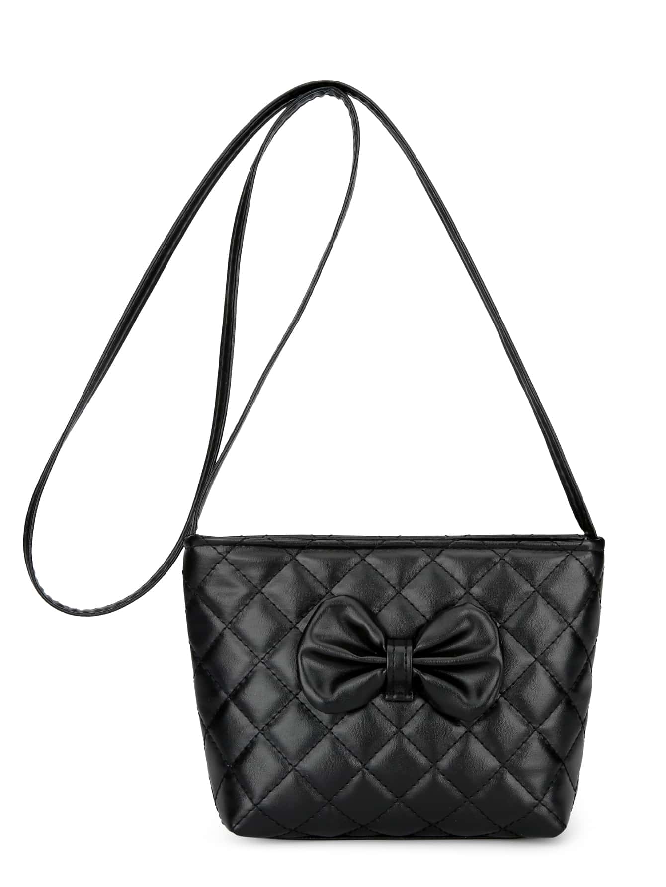 Geantă crossbody matlasată cu decorațiuni cu funde pentru fete