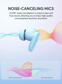 JMMO Wireless Earbuds With Premium Sound, 5.3 Auto Pairing Ear Buds With Long Playtime Light Weight Waterproof Wireless Headphones For IOS And Android, Suitable For Sports Workout - Blue - View 3