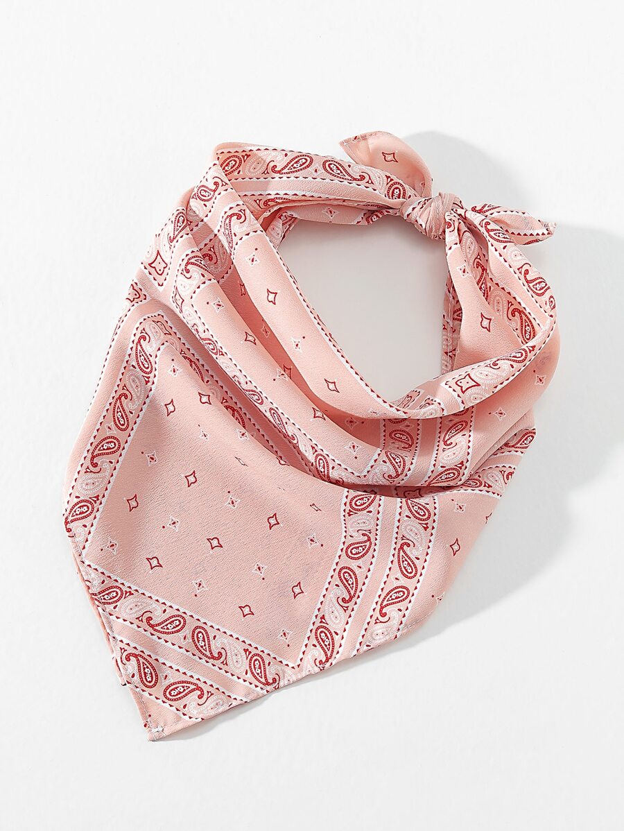 Khăn rằn in họa tiết Paisley - Hồng - Xem 1