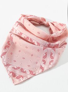 Khăn rằn in họa tiết Paisley - Hồng - Xem 2
