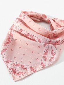Khăn rằn in họa tiết Paisley - Hồng - Xem 3