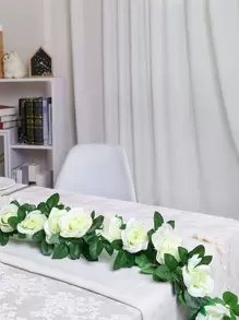 1 pièce Décoration de vigne de rose artificielle grande en couleur rouge ou blanche pour mariage/fête, Saint-Valentin, cadeau