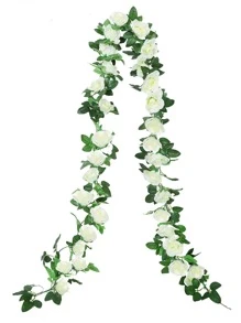 1 pièce Décoration de vigne de rose artificielle grande en couleur rouge ou blanche pour mariage/fête, Saint-Valentin, cadeau