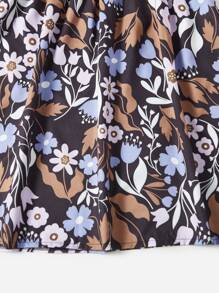 byemeliep Floral Print Halter Dress - Multicolor - View 5