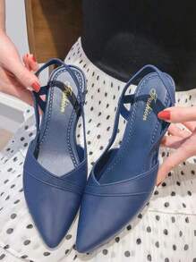 Sandal nhựa mềm kiểu Hàn Quốc dành cho nữ, đế bằng nhựa mềm, kiểu dáng thời trang ngoài trời, thoải mái và thanh lịch. - Màu xanh lam - Xem 3