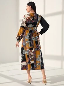 Mulvari Đầm Trọn gói Thắt lưng Hoa Họa tiết Chain Boho - Nhiều màu - Xem 2