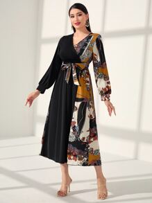 Mulvari Đầm Trọn gói Thắt lưng Hoa Họa tiết Chain Boho - Nhiều màu - Xem 4