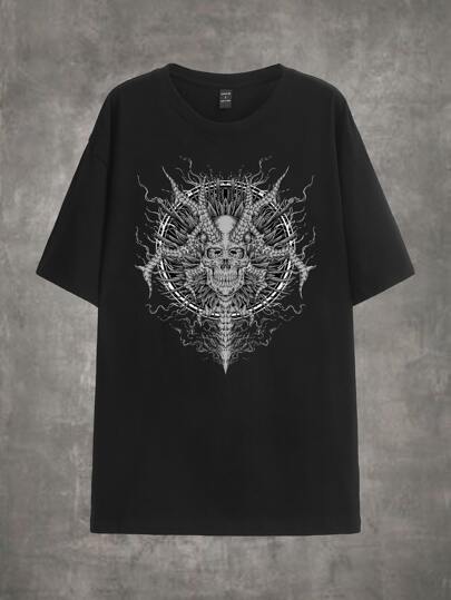 IamYouth Skull Print Drop Shoulder Tee