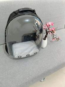 1pc Portable Clear Pet Carrier Bag - Black - View 1