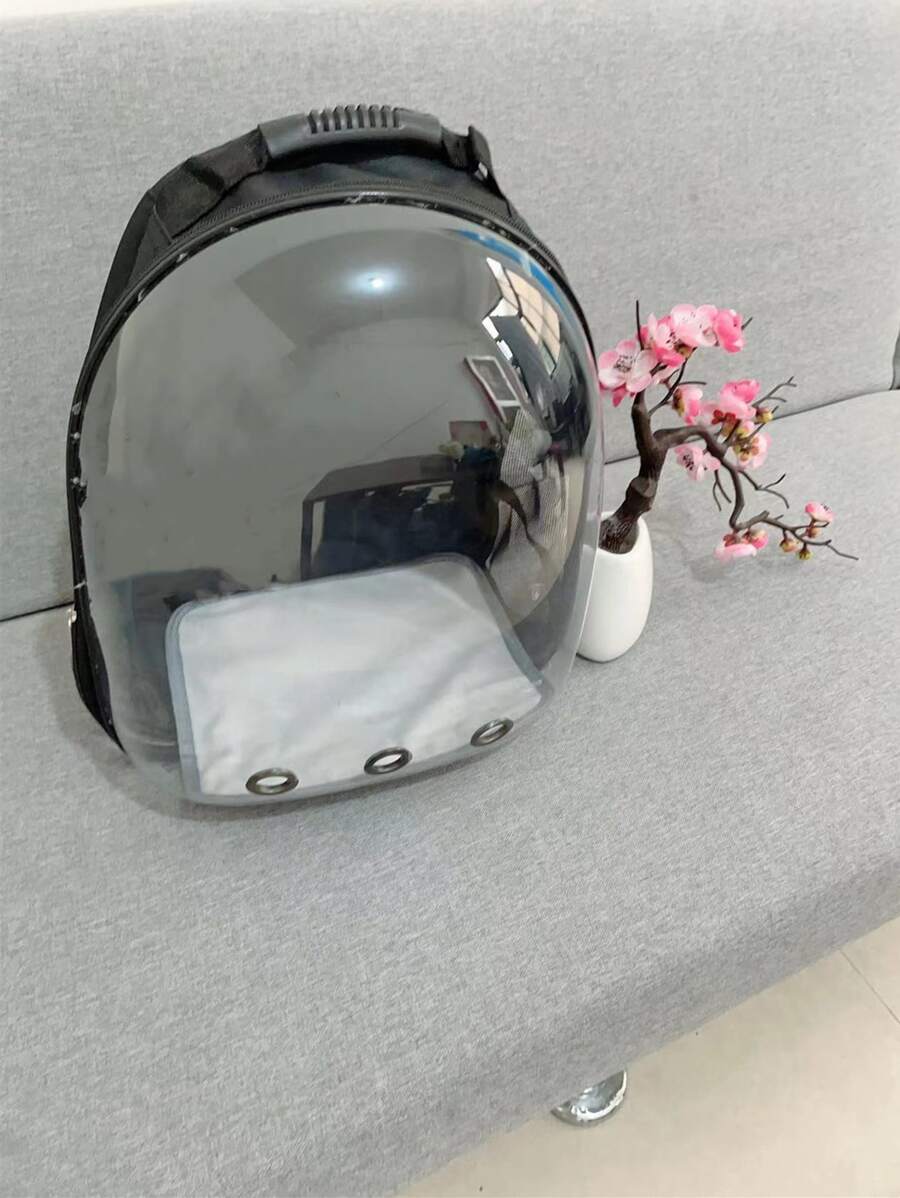 1pc Portable Clear Pet Carrier Bag - Black - View 1