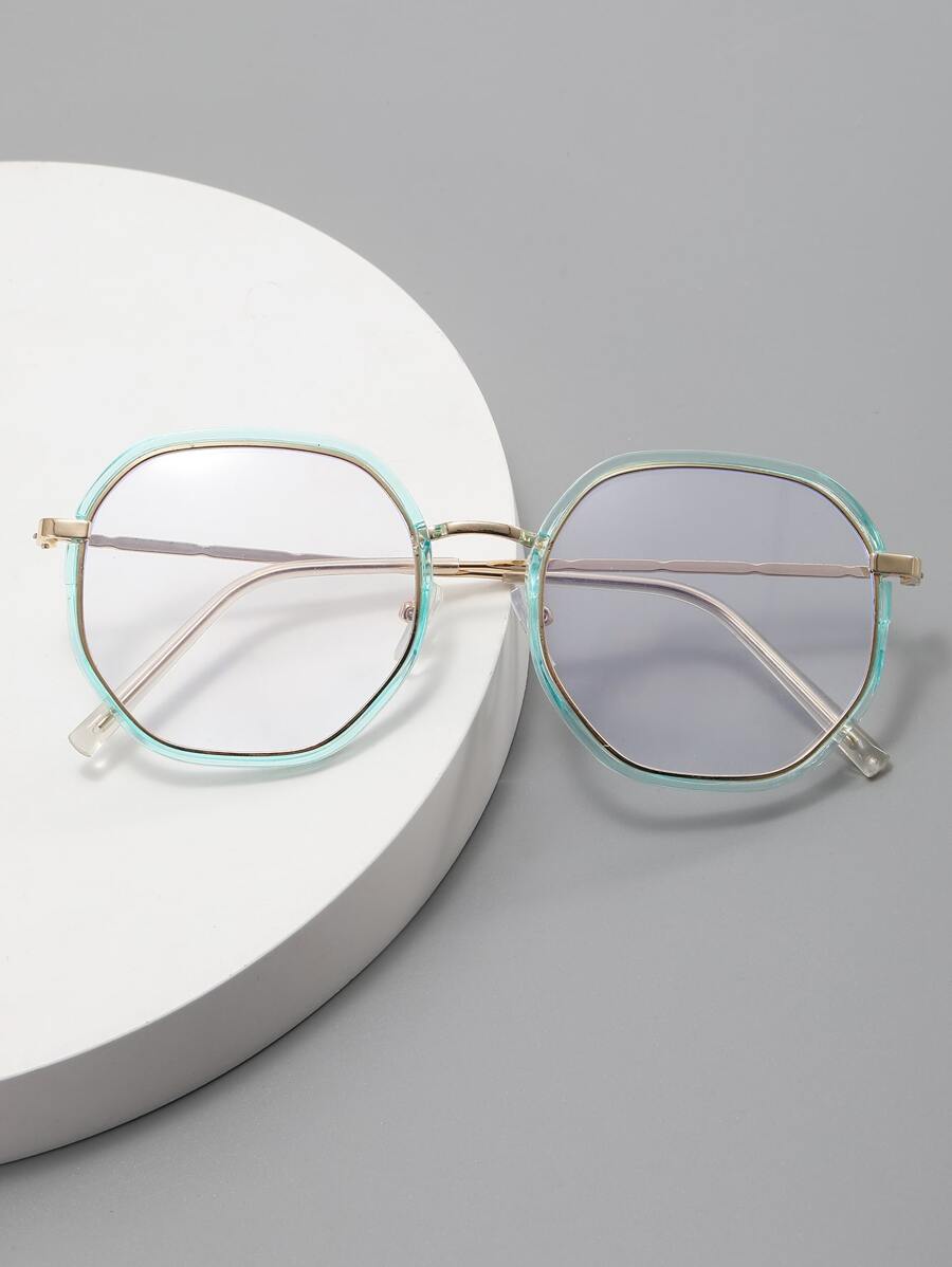 幾何框架眼鏡 - 薄荷綠 - 查看 1