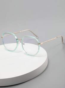 幾何框架眼鏡 - 薄荷綠 - 查看 2