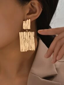 Pendientes largos geométricos - Amarillo Oro - Ver 2