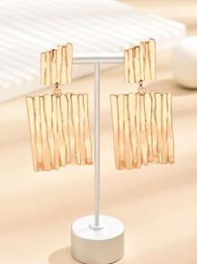 Pendientes largos geométricos - Amarillo Oro - Ver 3