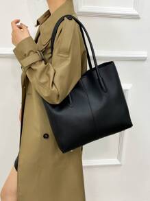 2025 New Vintage Handbag, Women's Fashion Commuter Bag, Multi-Function Large Capacity Shoulder Bag - Black - View 4