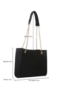Minimalist Chain Square Bag - Black - View 4