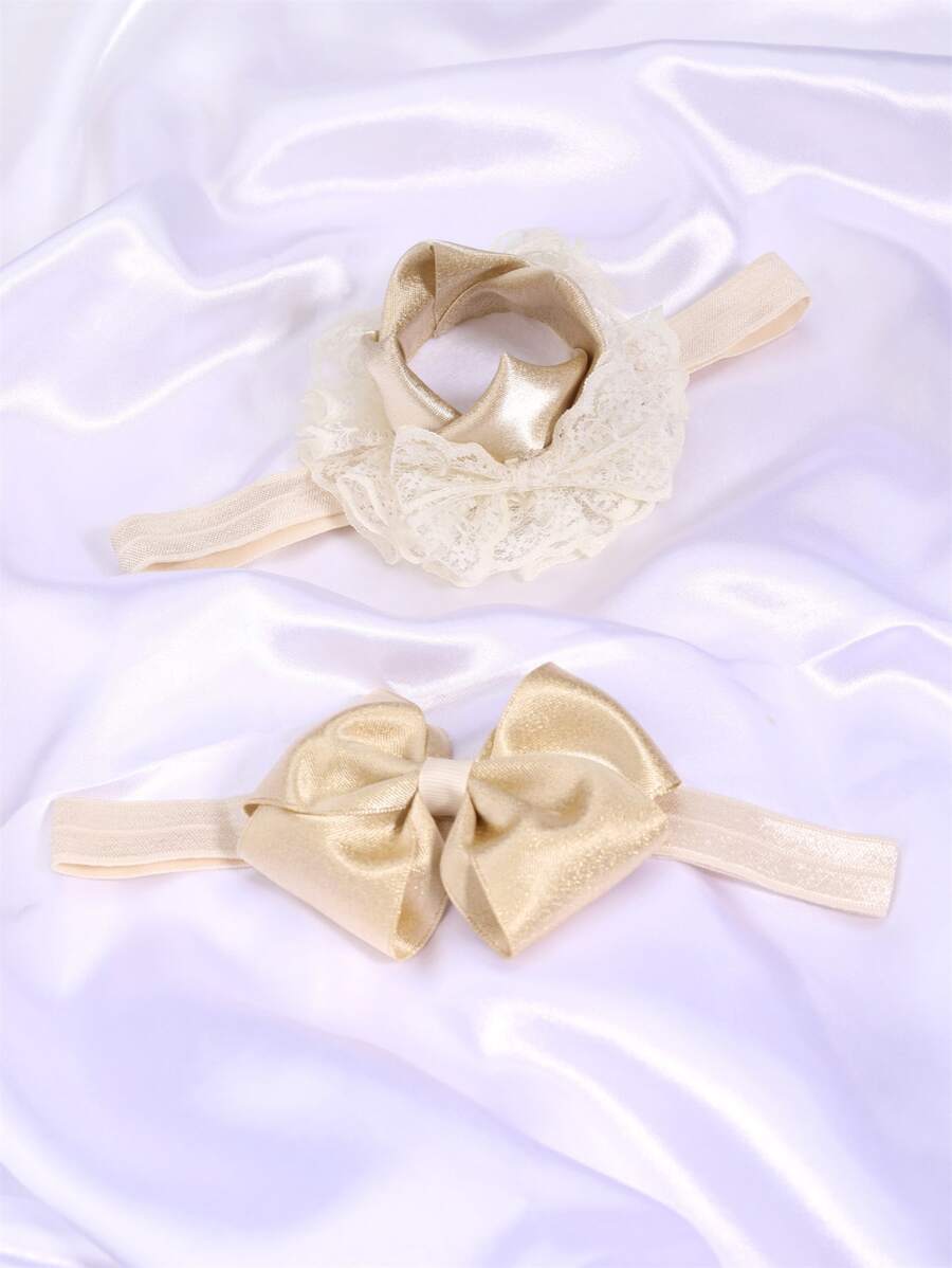 2 cái nơ trang trí cho bé băng đô - Vàng - Xem 1
