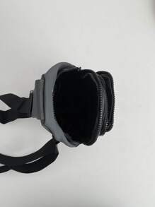 Bolso bandolera mini con estampado de letra - Gris - Ver 4