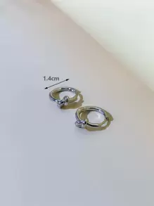 CHOSHILAR 結飾圓耳環 - 銀色 - 查看 4