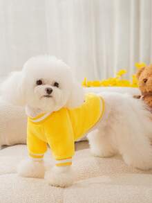 1pc Cartoon Bear Embroidered Pet Sweatshirt - Multicolor - View 3