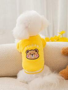 1pc Cartoon Bear Embroidered Pet Sweatshirt - Multicolor - View 4