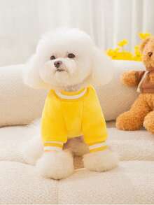 1pc Cartoon Bear Embroidered Pet Sweatshirt - Multicolor - View 5