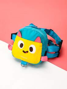 1 Túi Đồ Họa Hoạt Hình Cho Thú Cưng, Ba Lô Tự Cho Chó Dễ Thương & Túi Đi Tiêu Cho Chó Ba Lô Có Dây Kéo - Màu xanh lam - Xem 2