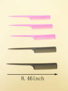 5 piezas set peines cola de rata, peine mango fino largo, pelo de raya apto para todo cabello, herramientas peluquería, suministros hogar, set cepillos para el pelo para mujeres y hombres, ideal para cabello húmedo o seco. - Multicolor - Ver 4