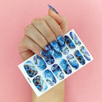 1sheet Marble Print Nail Art Sticker & 1pc Nail File
