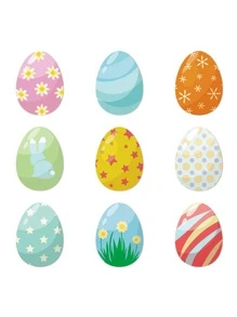 90pcs Easter Egg Design Gift Sticker - Multicolor - View 1