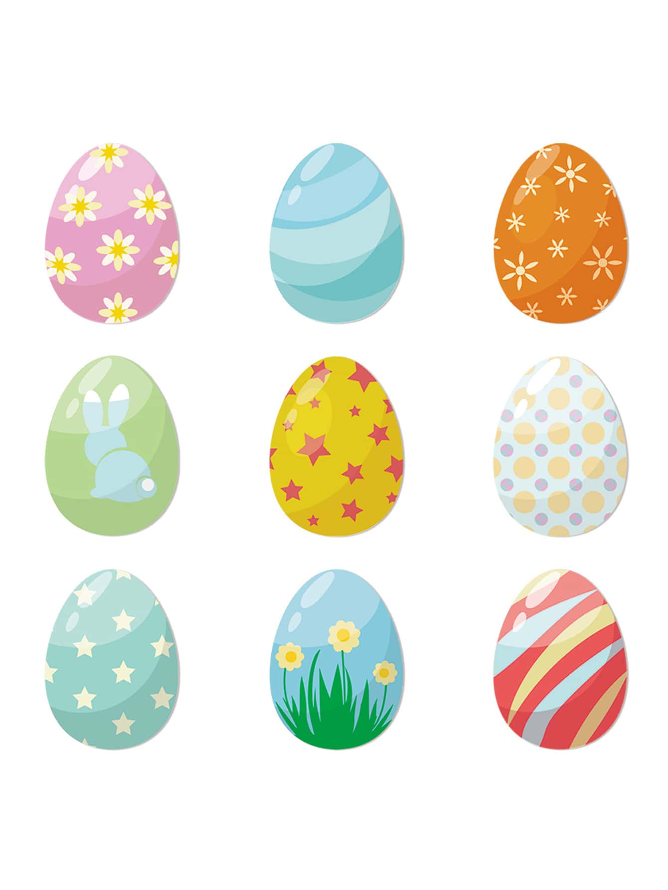 90pcs Easter Egg Design Gift Sticker - Multicolor - View 1