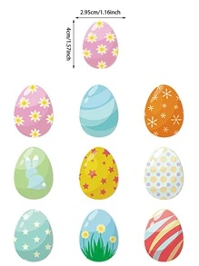 90pcs Easter Egg Design Gift Sticker - Multicolor - View 2