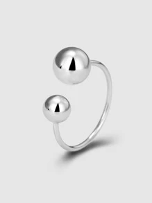Anillo abierto con diseño de bola plata - Plateado - Ver 1