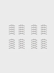 1sheet Letter Graphic Eyeliner Tattoo Sticker - Multicolor - View 2