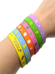 5pcs Easter Cartoon Graphic Silicone Party Bracelet - Multicolor - View 2