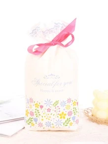 5入組花和標語圖案禮品袋 - 彩色 - 查看 1