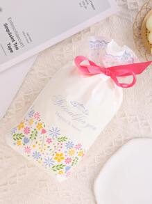 5入組花和標語圖案禮品袋 - 彩色 - 查看 4