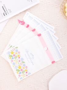 5入組花和標語圖案禮品袋 - 彩色 - 查看 7