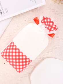 5pcs Plaid & Slogan Graphic Gift Bag - Red and White - View 2