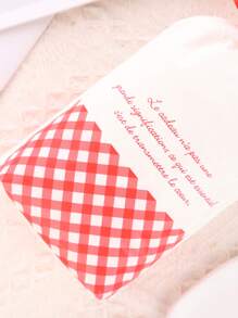 5pcs Plaid & Slogan Graphic Gift Bag - Red and White - View 6
