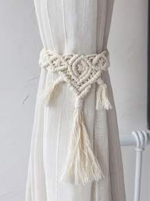 1入組編織流蘇裝飾窗簾系帶 - 杏色 - 查看 5